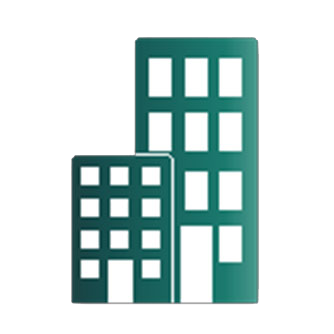 An icon of two skyscrapers