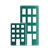 An icon of two skyscrapers