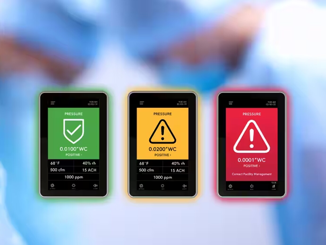 FMS 2000M display with color coded visual alarms