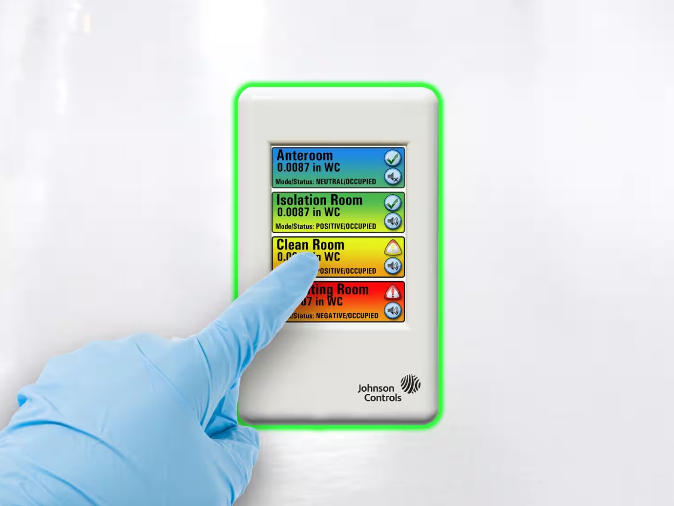 Gloved hand setting the CMS 1655