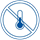 Blue line-illustration of a thermometer enclosed in a circle, crossed by a diagonal line