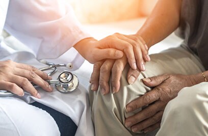 doctor patient hands closeup