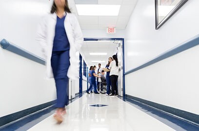 doctors nurses in hospital passage