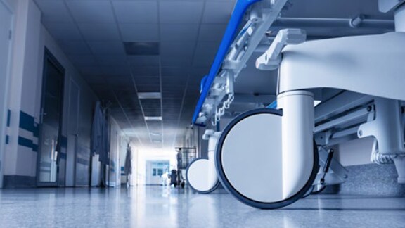 hospital corridor beds