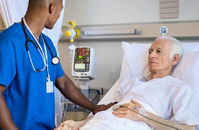 male nurse with elderly patient