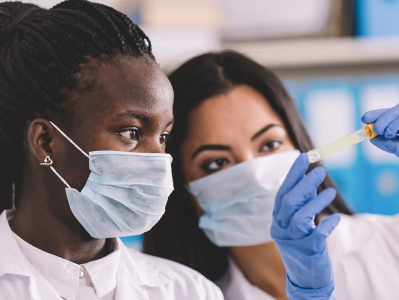 specialists examining chemical