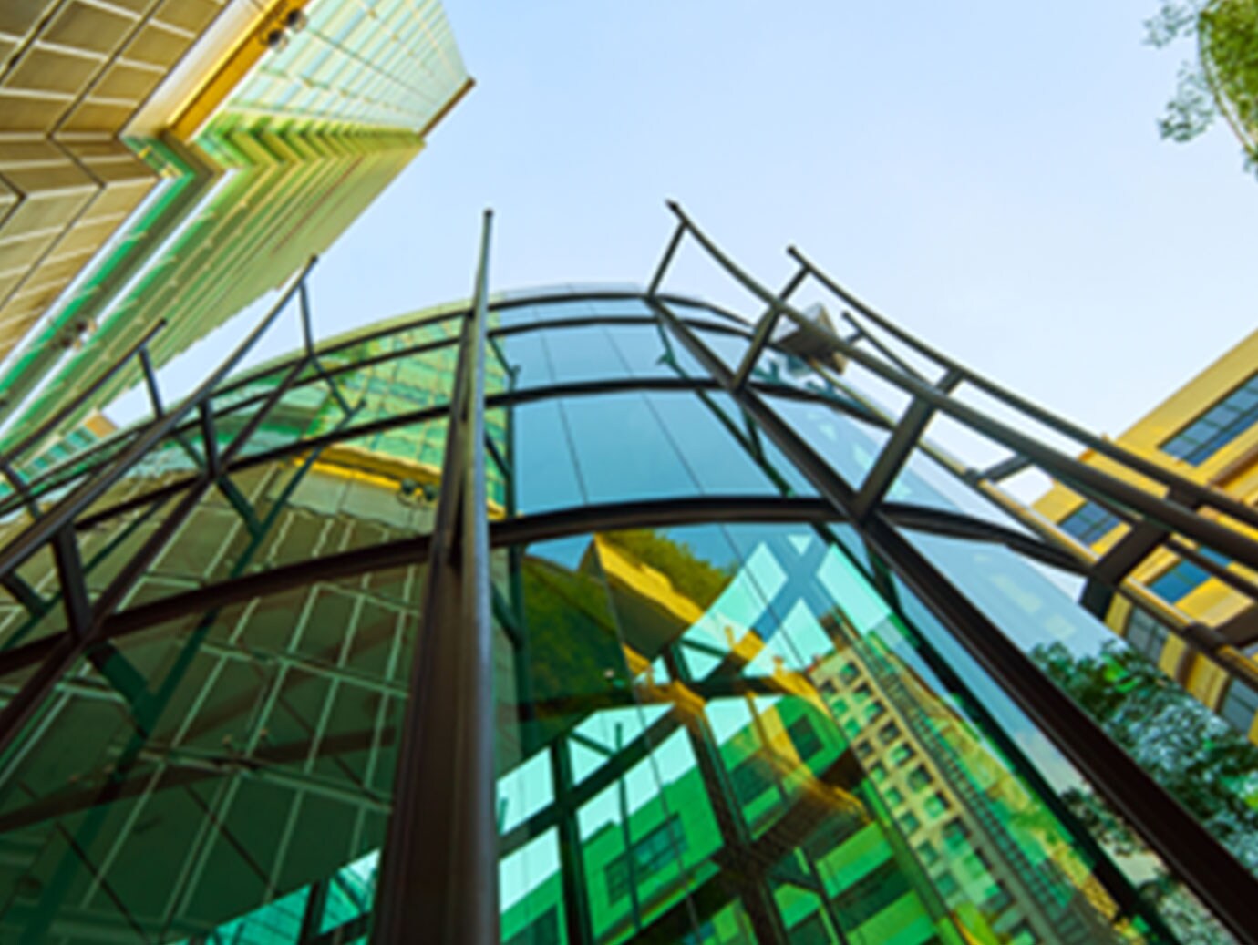 glass building low angle view