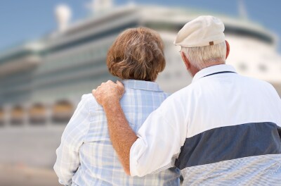 senior citizens rear view