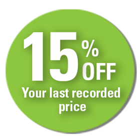 15 percent off circular label