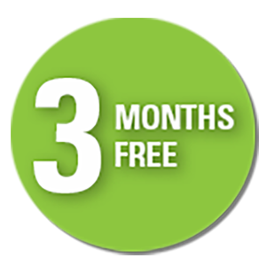 three months free label