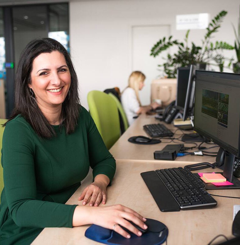 young businesswoman working in office
