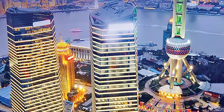 aerial view of cityscape buildings