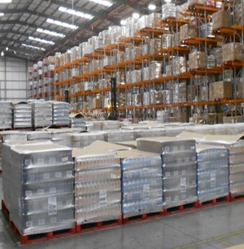 warehouse interiors goods stacked