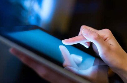 Woman using a tablet