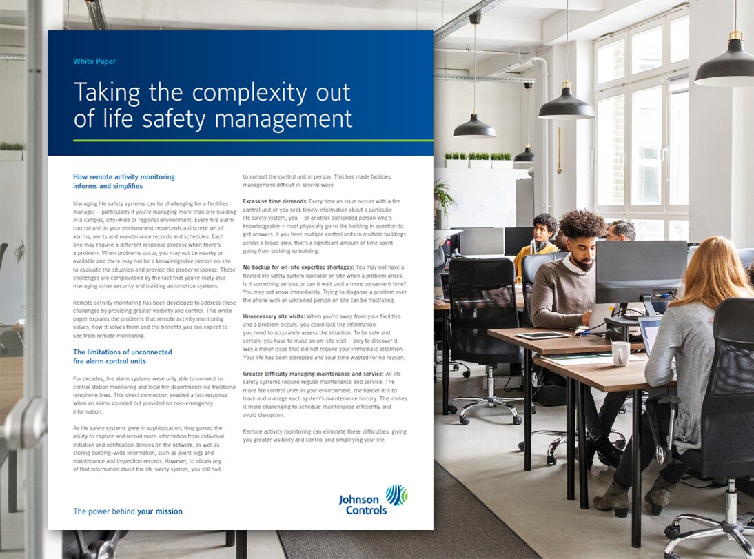 Download our white paper: Taking the complexity out of life safety management | Johnson Controls