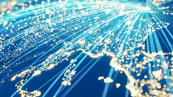 Graphic of the globe, symbolizing integrated technological solutions