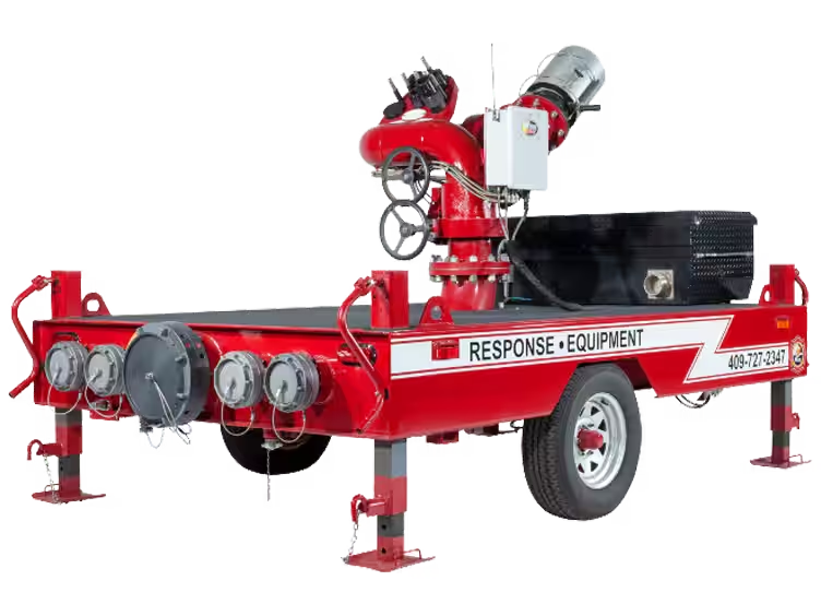 Large mobile response equipment for fire suppression