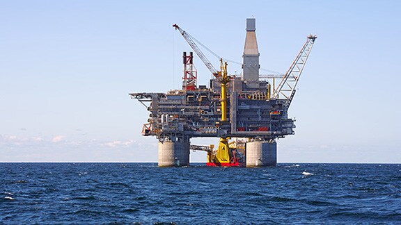 An offshore oil rig platform