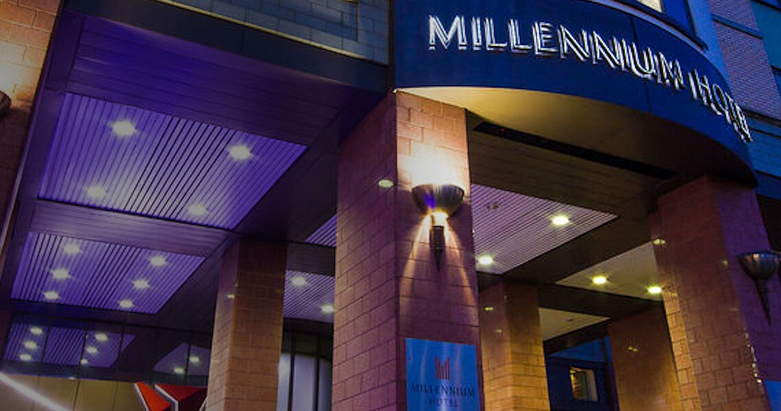 The entrance of a Millenium Hotel branch