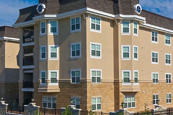 Exterior of an apartment building