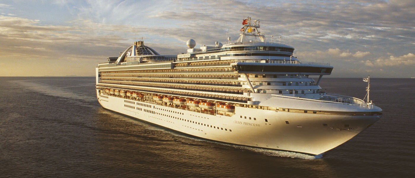 A cruise ship in the open ocean