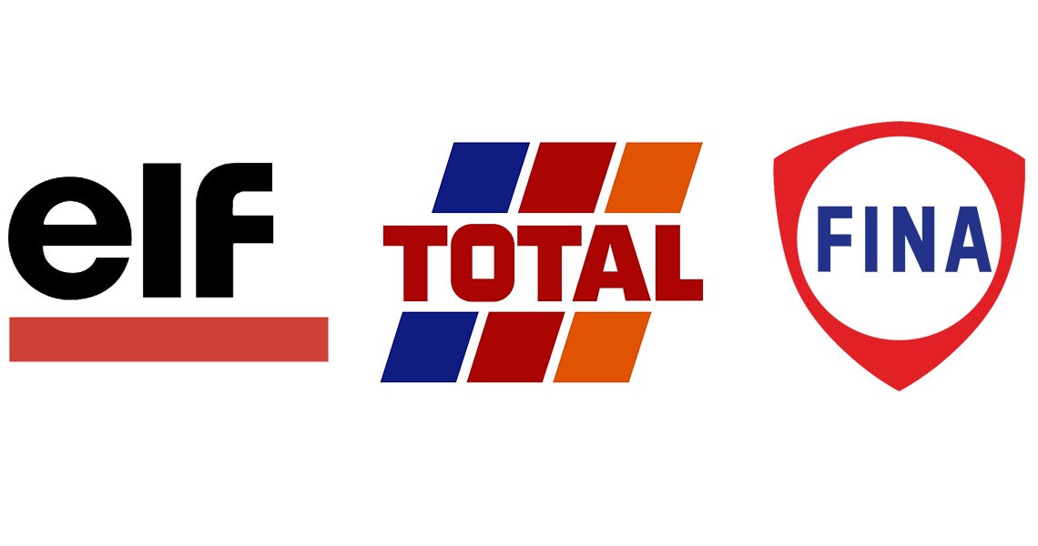 Logos of elf, Total and Petrofina