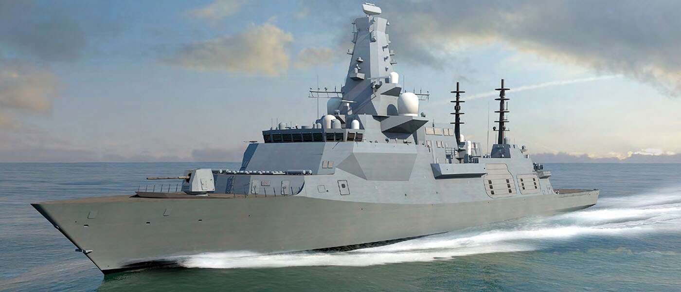 A royal navy ship in the ocean