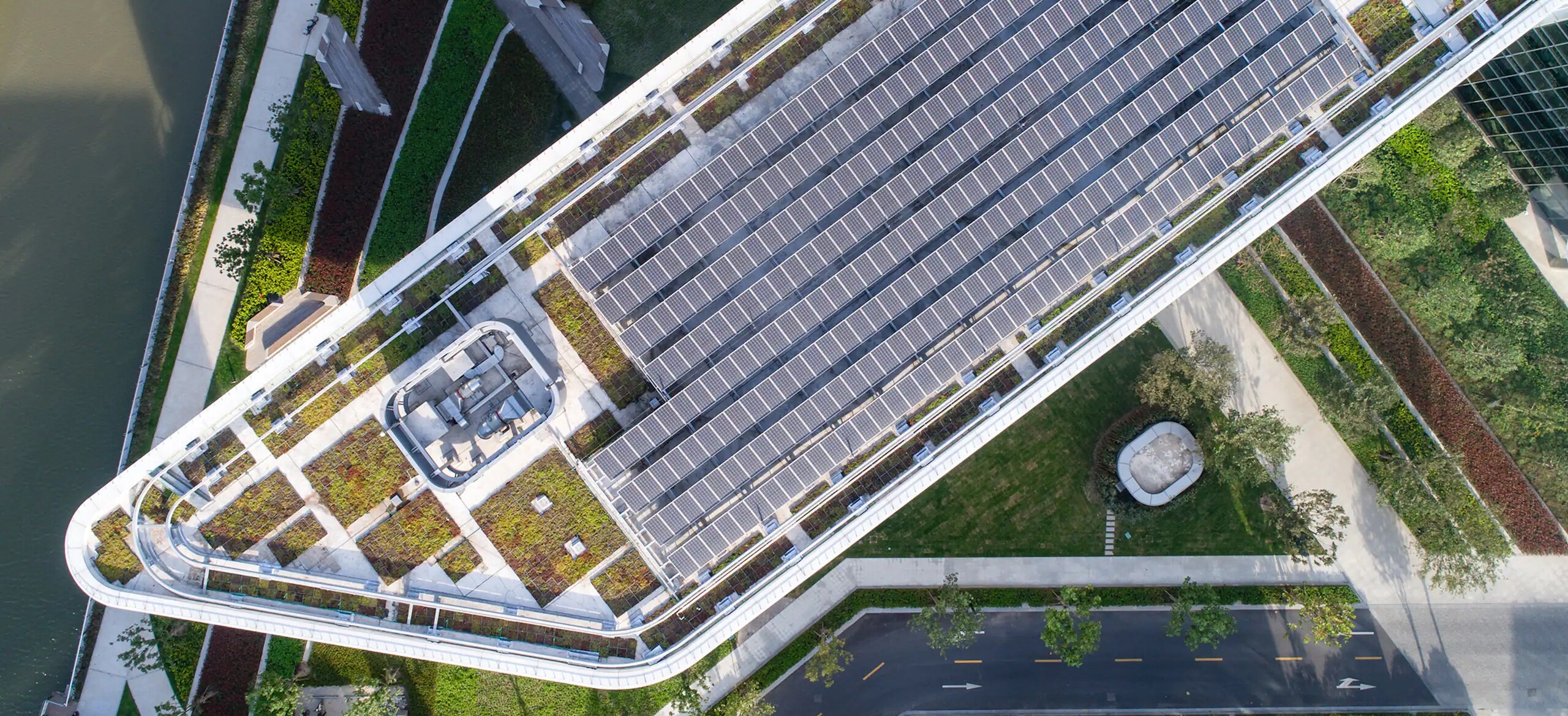 Overhead view of Johnson Controls Asia-Pacific Headquarters in Shanghai, China