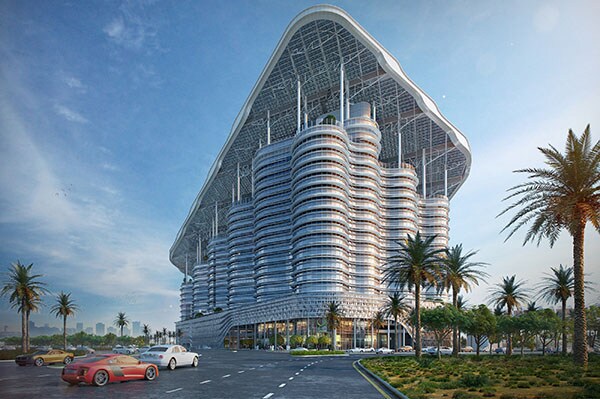 The Al Sheraa building in Dubai, UAE during daytime