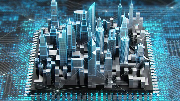 3D graphic illustration of a bussiness area