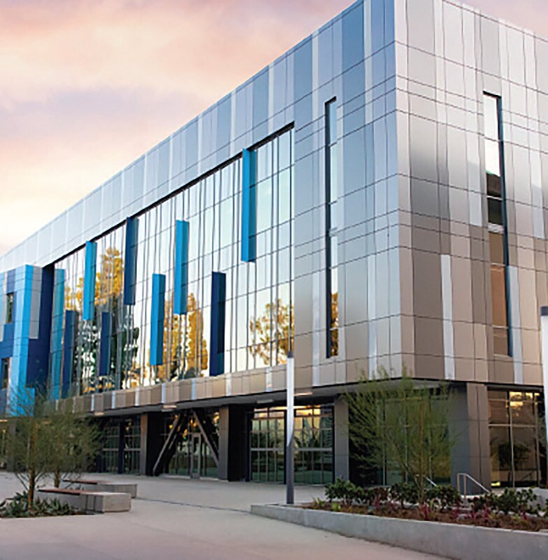 Modern building with glass exteriors