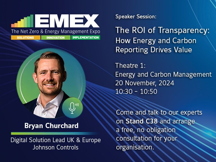 Johnson Controls attend EMEX 2024 Net Zero & Energy Management Expo. Visits us at ExCel, Stand C38 on November 20 and 21.