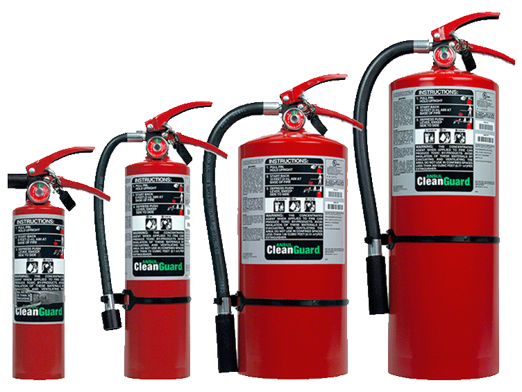 Clean agent hand portable extinguishers