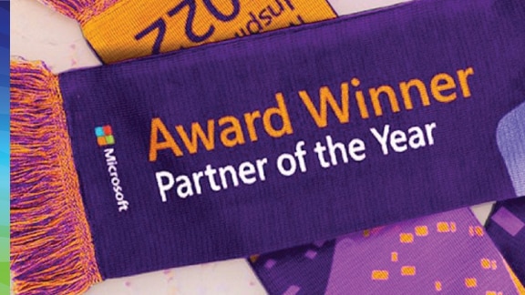 A scarf awarded to Microsoft Partner of the Year Awards winners