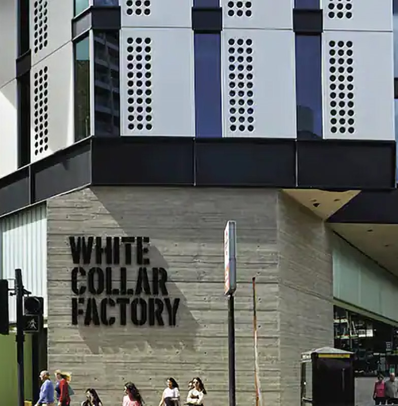 The outside of the White Collar Factory building in London, UK