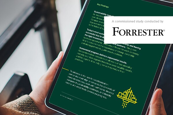 A tablet displaying a commissioned study by Forrester