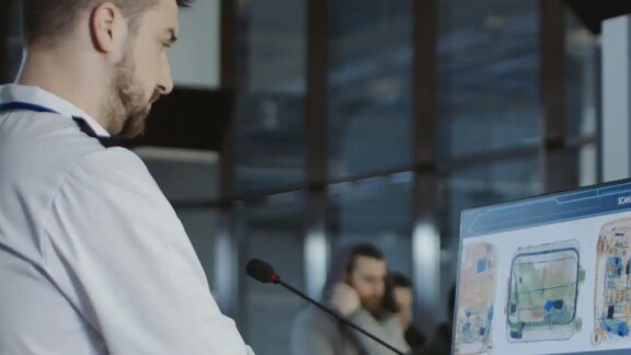 a laptop showing software graphic on its screen