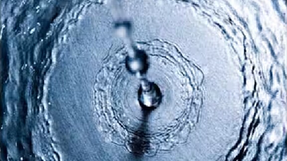 Close-up shot of a water droplet