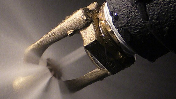 Closeup of a sprinkler's valve