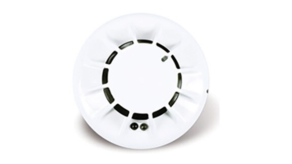 A smoke alarm against a white background