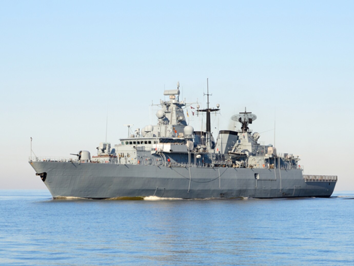 Warship on the sea