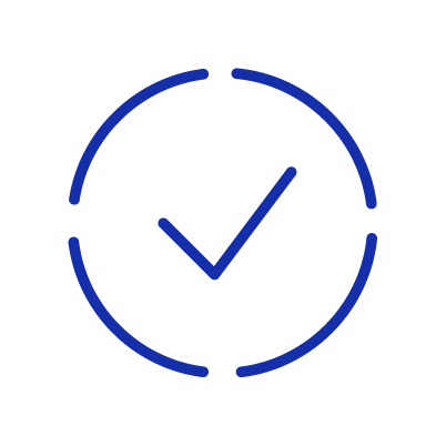 An icon of tick-mark in a circle