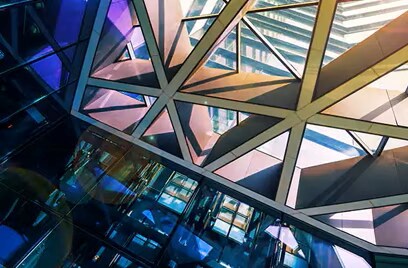 Close-up of abstract architecture of a modern building